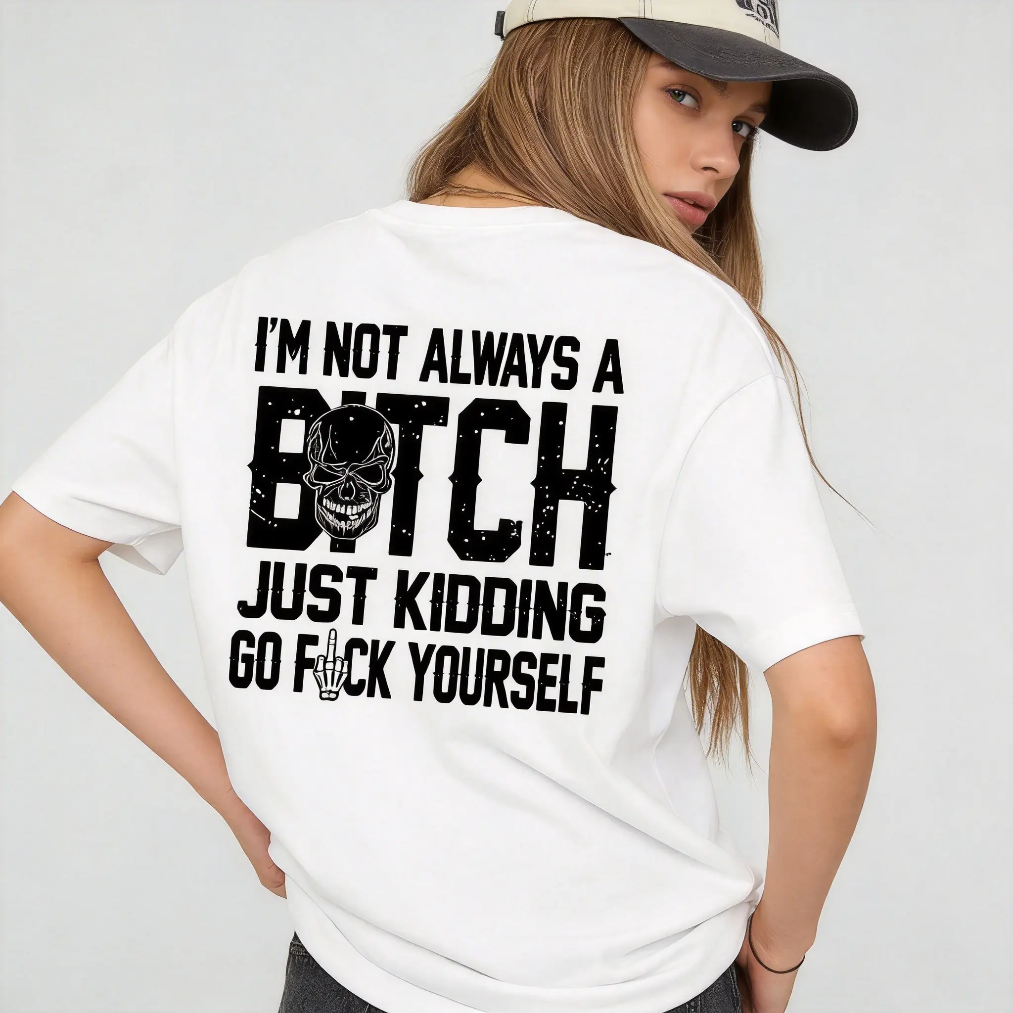I'M NOT ALWAYS OF B*TCH Shirt Ver2 - 100% Pure Cotton Womenswear Top with Heat Transfer Printing Technology S to 5XL Sizes Streetwear Tshirt