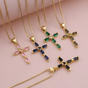 Cross Pendant Necklace, Religious Necklace, Zircon Necklace, Fashion Trends, Gift For Her