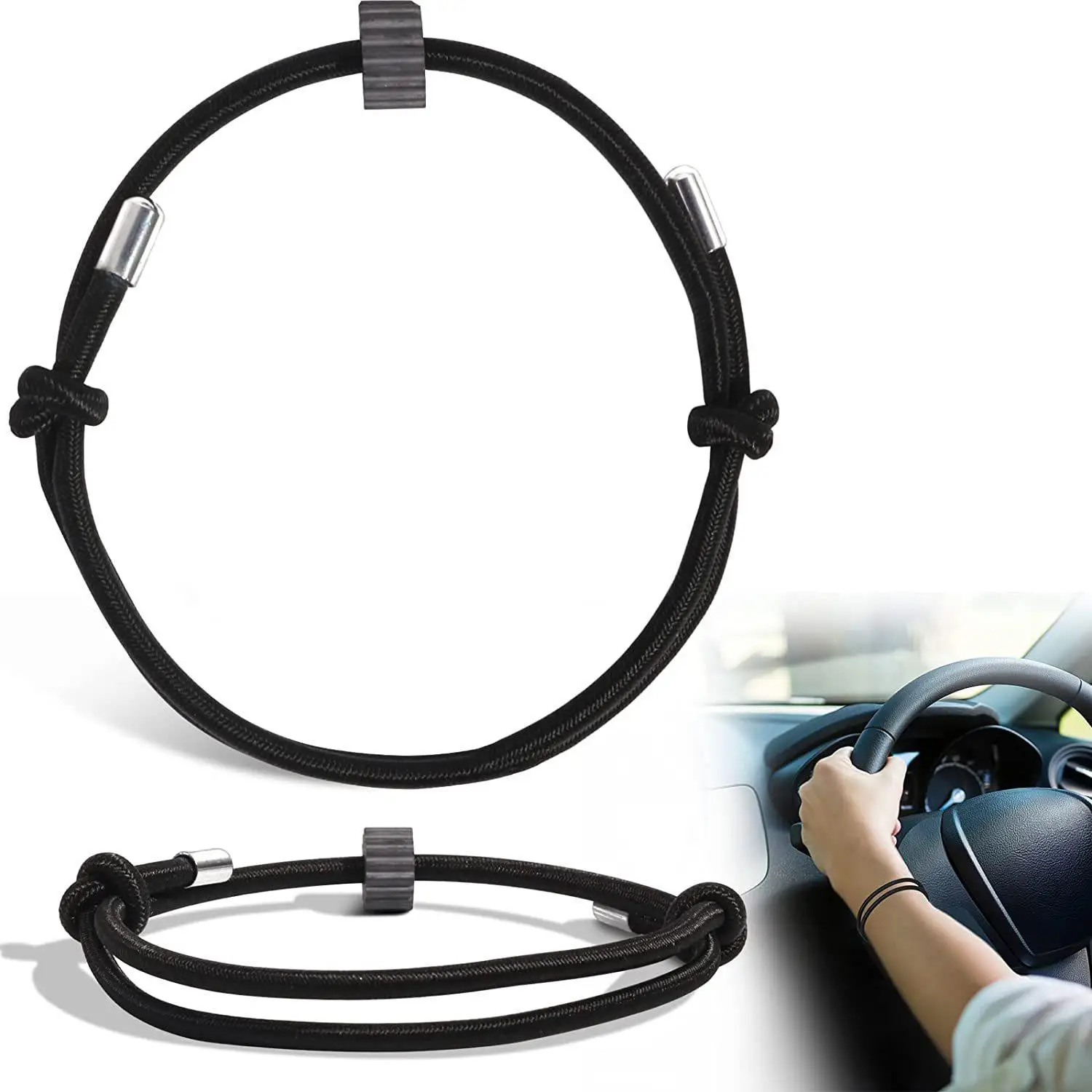 Emergency Car Window Breaker Wristband with Carbon Tungsten Beads, Car Window Hammer Escape Device, Hand Rope Wristband, Window Escape Tool