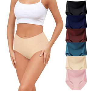 LEVAO Women’s Seamless High Waist Underwear 6 Pack, No Show Full Coverage Briefs S-XXL