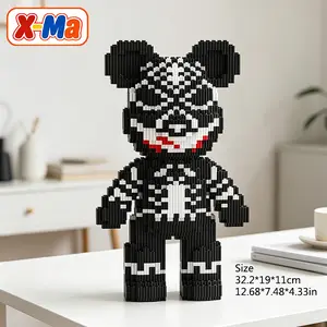 Bearbrick Style Building Blocks - 3D Micro Brick Bear Collectible Toy for Fans & Desk Decor