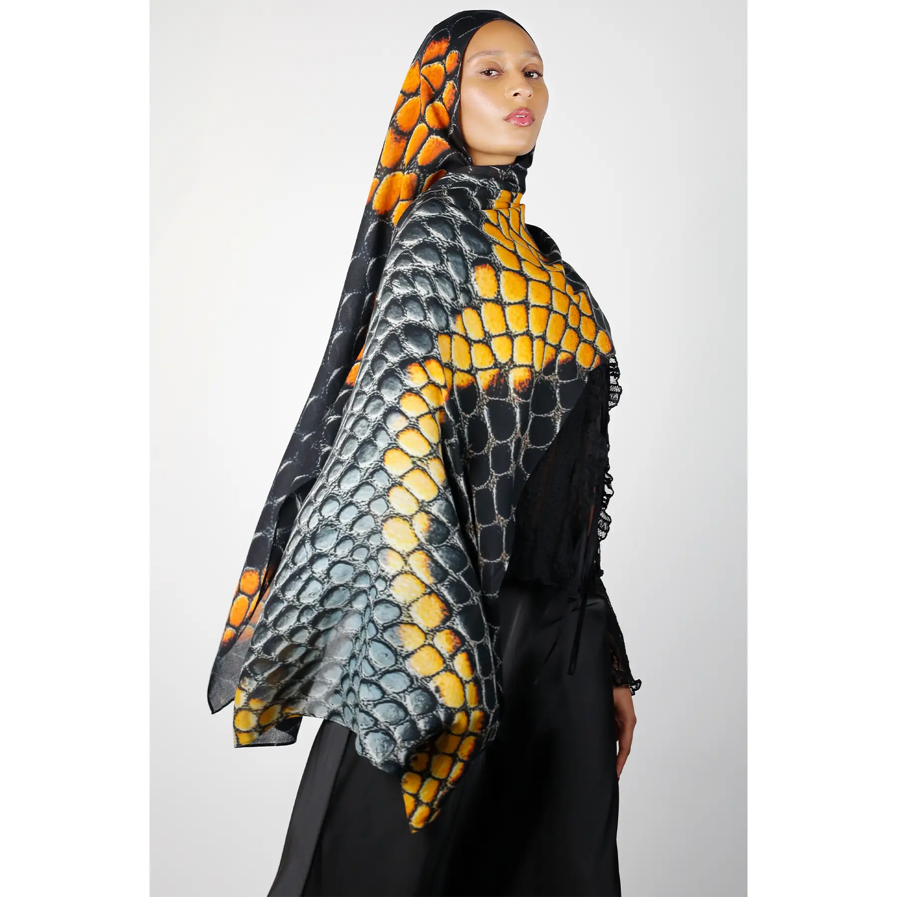 Exotic Iguana Print Modal Hijab