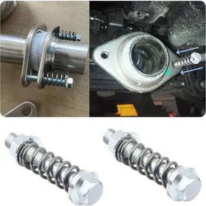 2PCS Exhaust Manifold Bolts,Steel M10x1.5 mm Exhaust Bolts and Nuts Kit with Springs For Exhaust Gasket,Professional Exhaust Flange Bolts Accessories For Most Cars