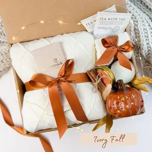 Fall Magic Cozy Gift Box - Autumn Care Package with Mug, Candle, Socks & Chocolate | Perfect Thanksgiving Gift Box | Birthday Gift for Women | Self Care Package