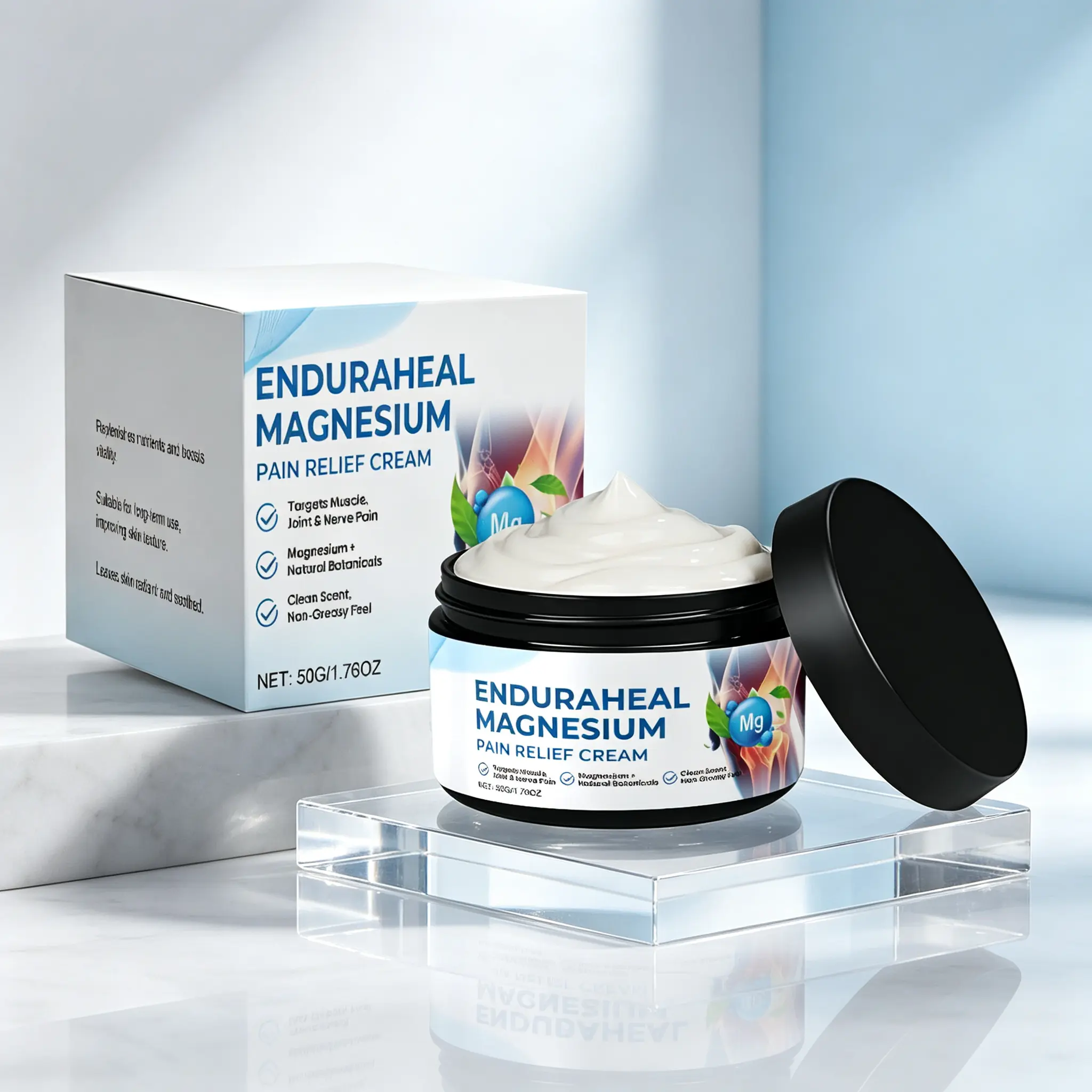 Magnesium-Enriched Soothing Body Cream – Calming, Comforting Moisturizer with Natural Botanicals to Nourish & Refresh Tired, Active Skin | Non-Greasy, Fast-Absorbing Formula | 50g