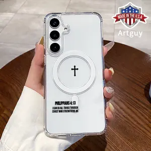 Magnetic Phone Case Compatible with Samsung Galaxy S26 S23 Ultra S24 Plus S25 Edge S22+ FE Faithful Tech Pattern TPU Shockproof Anti-Scratch Stylish Smartphone Cover Cellphone Protection Casing
