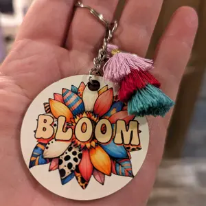 Beautiful Bloom Daisy Keychain, colorful, tassel Accessories Plastic Fabric