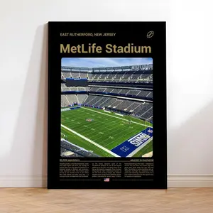 MetLife Stadium Poster, New Jersey Football Stadium Wall Art, New York Area Sports Decor