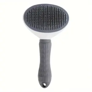 Pet Grooming Brush Set, Stainless Steel Bristles, Self-Cleaning, Plastic Handle, for Dogs Cats Rabbits, Indoor Use, Long Hair Short Hair Pets Tools Supplies