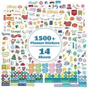 12 Festival Theme Monthly Planner Stickers 14 Sheets 1500+ Colourful Holiday Seasonal Stickers Planner Accessories for Calendar Journaling Ideal Gifts