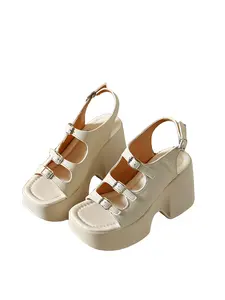 New Traditional Chinese Style Embroidered Shoe Face, Vintage Three Buckle Design, Ultra High Waterproof Thick Sole, Multiple Colors Available