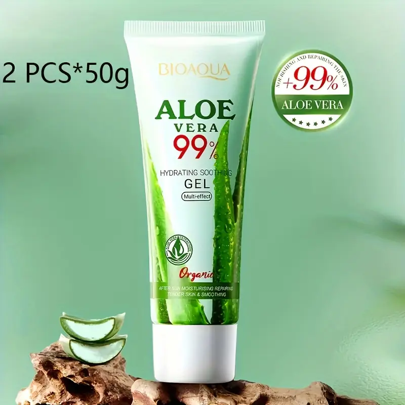 2-Pack BIOAQUA Aloe Vera 99% Hydrating Gel, 50g Each, Unisex Facial  Moisturizer, Moisturizing Product, Alcohol-Free, Formaldehyde-Free, Citric  Acid & Nicotinamide, Glycerin for All Skin Types, Plant-Based Squalane,  Vitamin C Enriched - TikTok