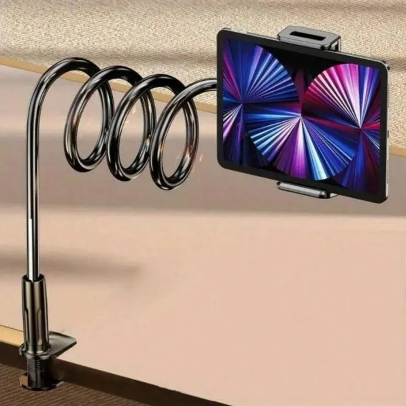 Tablet, Phone, Smartphone, Cellphone Holder, Tablet Phone Mount, Flexible Arm Goose Neck Tablet Stand Suitable for Bed, Bedside, Desk, Table, Sofa, iPad Mini Pro Air, Kindle, Switch, Christmas Gift, Adjustable Bedside Phone & Tablet Holder