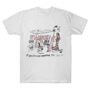 90s Calvin & Hobbes If You're Not Wasted T-Shirt 1 Side