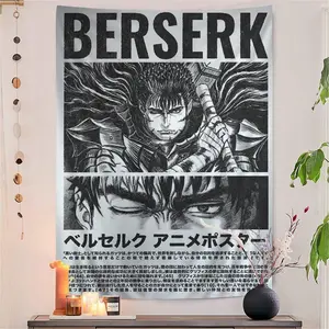 60in x 40in  home decor banner Anime B-Berserk Tapestry Anime Printed Large Wall Tapestry Indian Buddha Wall Decoration Witchcraft Bohemian Decor Blanket funny hanging poster fan bedroom living room gift