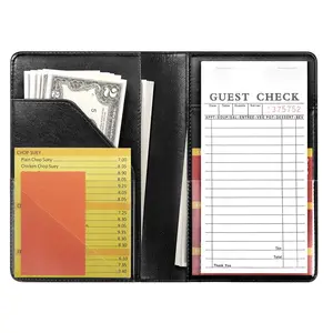 Black Server Books for Waitress Book Waiter Book Server Booklet Restaurant Waitstaff Organizer, Serving Book Guest Check Book Holder  Pocket Fits Server Apron (Black)