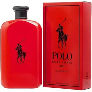Ralph Lauren Polo Red Men's Eau de Toilette (EDT) Spray - 6.8 fl oz, Bold Scent, Aromatic Citrusy Fragrance, Woody Spicy Ginger Top Blend, New In Box, Single Item