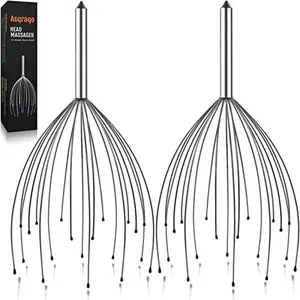 2 Pack Scalp Massagers, 20 Fingers Hand-held Massage Tingle, Head Massagers for Deep Relaxation, Stress Relief and Hair Stimulation