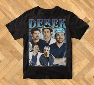 Limited Derek Shepherd Grey's Anatomy Vintage T-Shirt, Gift For Woman and Man Unisex Heavy Cotton Tee