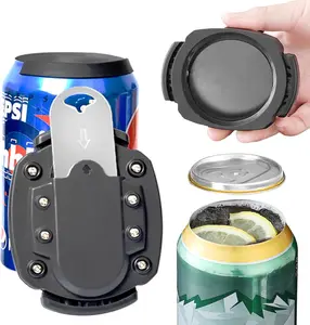 Hand Held Can Beer Bottle Opener Openers Manual Smooth Edge Safety Drinks Buddy Easy Cut, Black