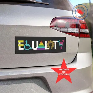 Equality Bumper Stickers, equality hurts no one, inclusion is elemental, coexist Bumper Sticker, practice radical empathy sign, defend equality