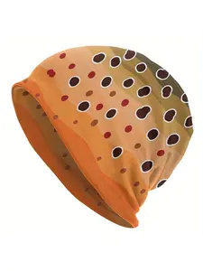Biihudu Men's Novelty Beanie, Fashionable Knit Cap, Polyester & Spandex, Unisex Trout Skin Pattern, No-Brim Beanie Hat for Me