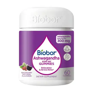Biobor Ashwagandha KSM-66 Gummies,Vitamin D3,Immune, Vitamin, and Overall Healthcare - 60 Edible Gummies