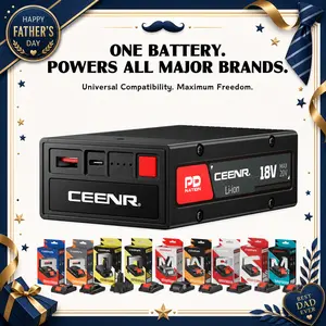CEENR PDnation 4.0Ah Universal Power Tool Battery, 20V Max, 45W USB-C Fast Charge, One Battery Fits 10+ Brands with Adapters (DeWalt, Milwaukee, Makita, Ryobi & More)