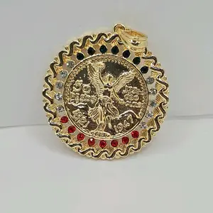 CENTENARIO fashion new style gold-plated colors stones PENDANT ONLY gold-plated big 3"inches