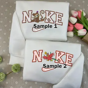 Funny Cartoon Movie Ala Embroidery Sweatshirt, Couples Abu Lago Embroidered Sweatshirt, Womenswear Menswear Long Sleeve Embroidery Sweatshirt, Matching Couple Sweaters, Matching Family Clothing, Trendy Friends Sweatshirt