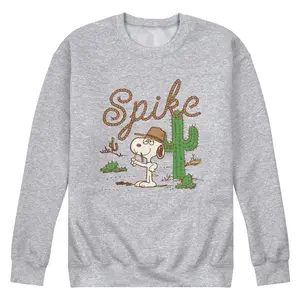 Men's Peanuts Spike Desert Graphic Fleece Sweatshirt - Athletic Heather - 2 X-Large
