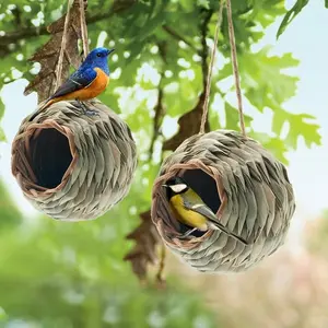 2-Piece Set Bird Nest Humidifier, Classic Round Design, No Power Required, Outdoor Hanging Decor, Perfect for Home & Garden Use, Birdhouses for Outdoors