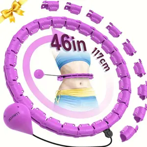Hula hoop link Weighted Hula Circle Hoops for Adults, Infinity Hoop Fit Plus Size 47 Inch/120cm, 24 Detachable Links, Exercise Hoola Hoop Suitable for Women and Beginners, Gym Accessories, Valentine's Day Gift