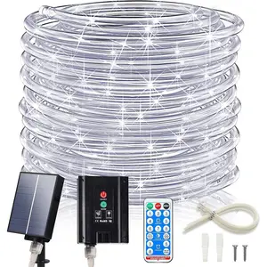 Solar Rope Lights, 66FT 200LED 1800mAh Outdoor  Solar Lights with Remote, IP67 String Light with Timing & 8 Modes for Garden Tree Pathway Yard Pool RV Christmas Decor, White