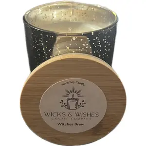 Wicks & Wishes Witches Brew Soy Candle 10 oz - Perfect for Fall Season - Aromatic & Inviting Scent