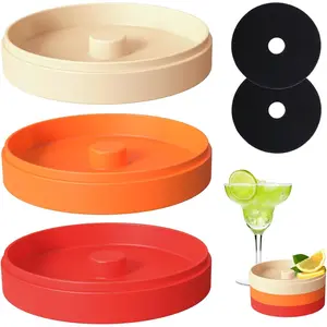 3-Tier Sugar Rimmer for Cocktails Bartender Tool Salt Rimmer Set with Salt Box Spice Container 2 Sponges for Margaritas Bloody Marys and Gimlets