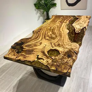 [OSM005] Olive Wood Epoxy Table custom epoxy river slab table, Executive Desk, Custom Large Epoxy River Table, Solid Wood Slabs Table, Large Computer Office Desk Workstation, Business Furniture for Home Office