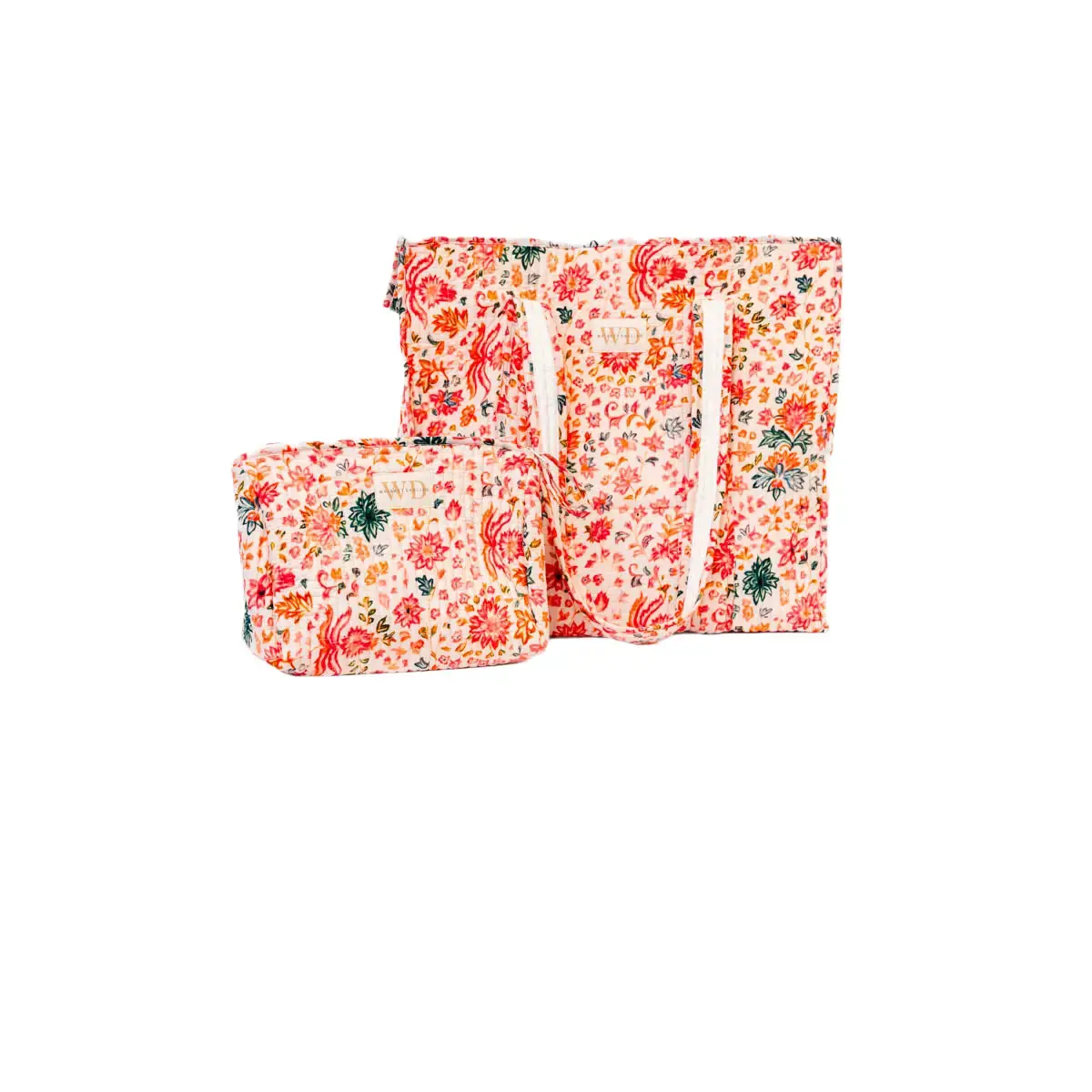 🔥 DOORBUSTER DEAL-WD Meadow Muse Quilted Cosmetic Pouch & Tote Bundle🔥