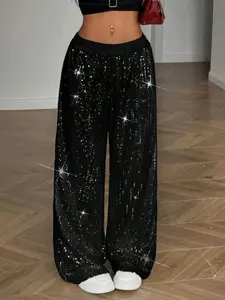 Sparkly Sequin Wide Leg Trousers - Ideal for Music Festivals, Date Nights & New Year's Eve |  Fashion, Eye-Catching Going Out Pants, Womenswear