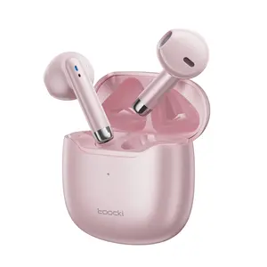toocki Bluetooth headphones, in-ear headphones with 10mm audio driver, intense bass, EQ, Bluetooth 5.3, 25h battery, USB-C charging, minimalist design(Pink)