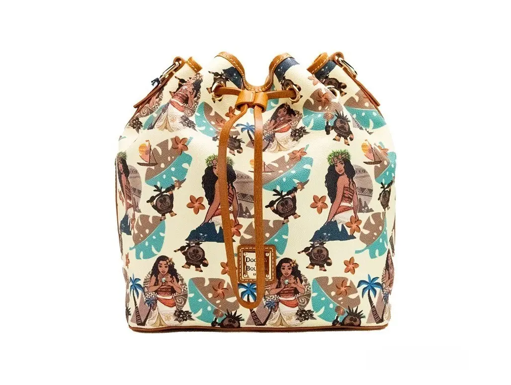 Pre-owned Dooney & Bourke Leather, Cotton Crossbody Bags Medium Moana Coated Cotton Bucket Crossbody Bag Women's Purse