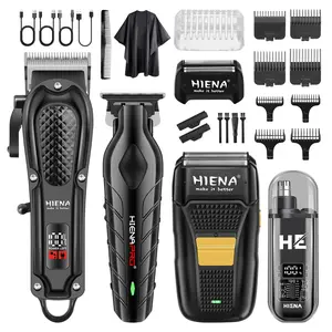 Hair Clipper, HIENA 4-in-1 Cordless Grooming Kit｜LED Display & USB Fast Charge, All-in-One Hair Clipper & Beard Trimmer. Perfect for Home Use, An Ideal Gift for Men