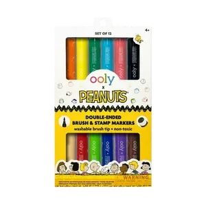 OOLY x Peanuts Double-Ended Brush & Stamp Markers - Set of 12