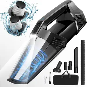 Handheld Vacuum Cordless Portable  Vacuum with LED Light, High Power Suction, 3 in 1, Lightweight Rechargeable Hand Vacuum, Hand Held Vacuum Cleaner for   Office, , Black