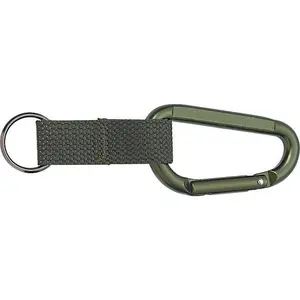 Olive Drab - Professional Jumbo Carabiner with Web Strap Key Ring - 80mm