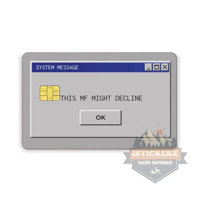Credit Card Vinyl Skins Vintage Windows System Message Funny Decal With Easy Pull Tabs