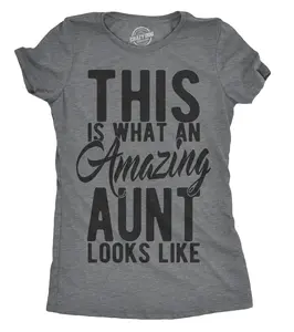 Womens This Is What An Amazing Aunt Looks Like T shirt Funny Family Tee for Ladies Funny Womens T Shirts Cute Vintage Fashion Casual Ladies T-Shirt Gift Funny Aunt Top Women's Novelty Tees
