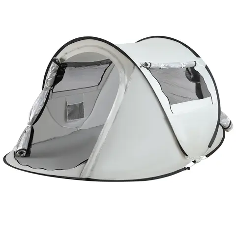 Summerwins Large Instant Pop Up Beach Tent - Automatic Unfolding & Retracting Mechanism, No Assembly, 96.8"x59"x41.7", Lightweight Canopy Shelter, Breathable Waterproof, Insect-Proof Bug Net, Portable Casual for Beach, Camping, Breathable Waterproof Tent
