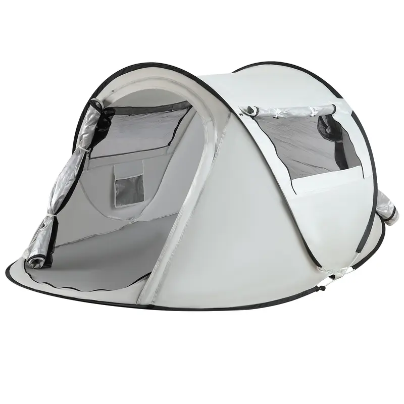Summerwins Large Instant Pop Up Beach Tent - Automatic Unfolding & Retracting Mechanism, No Assembly, 96.8"x59"x41.7", Lightweight Canopy Shelter, Breathable Waterproof, Insect-Proof Bug Net, Portable Casual for Beach, Camping, Breathable Waterproof Tent