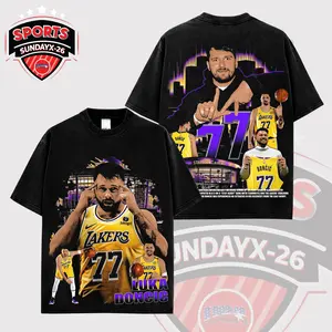 'Luka Magic' Luka Doncic 77 For Lakers Nation High-Quality 100% Cotton T-Shirt (Made In US), LA Lakers Hooper Shirt, Game Day Outfits, Gift For Los Angeles Basketball Kids Fans, Basketball Graphic Tee